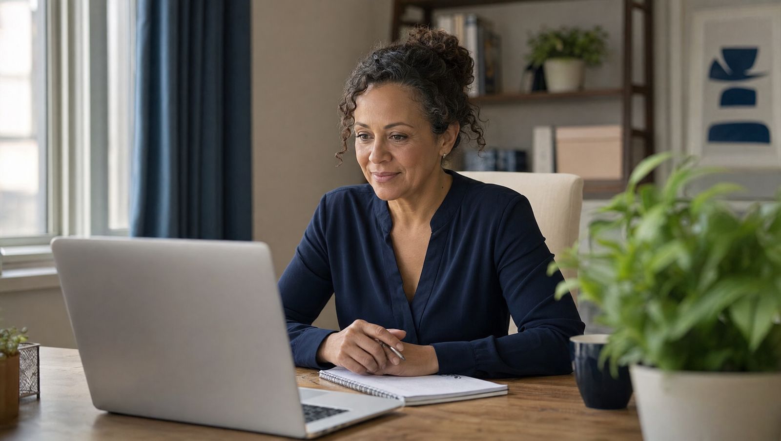 A practice manager reviewing a monthly report on a video call